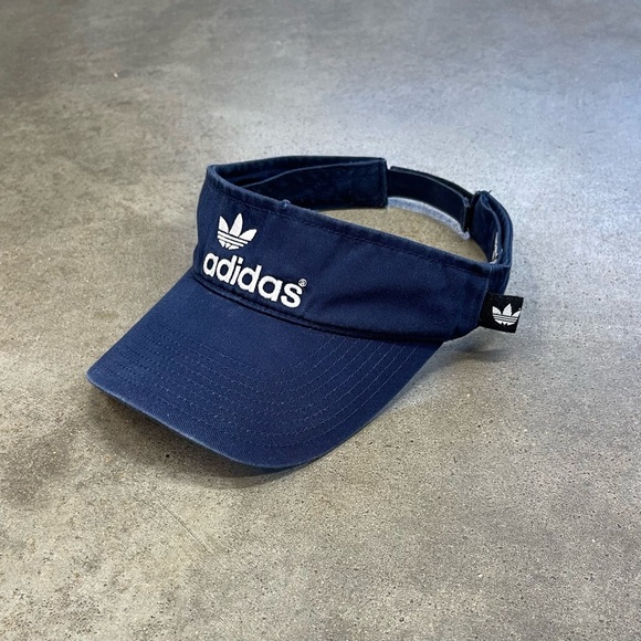 Vintage 90s Adidas Trefoil Logo Visor Hat Cap Retro Hip Hop Y2K Unisex - Picture 1 of 7